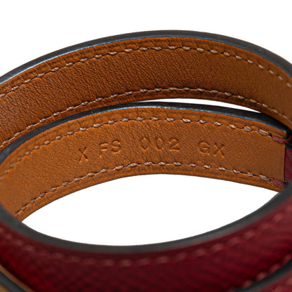 Hermes Rival Collier De Chien Double Tour 2-Row Bracelet Wine Red Gold Epsom Leather