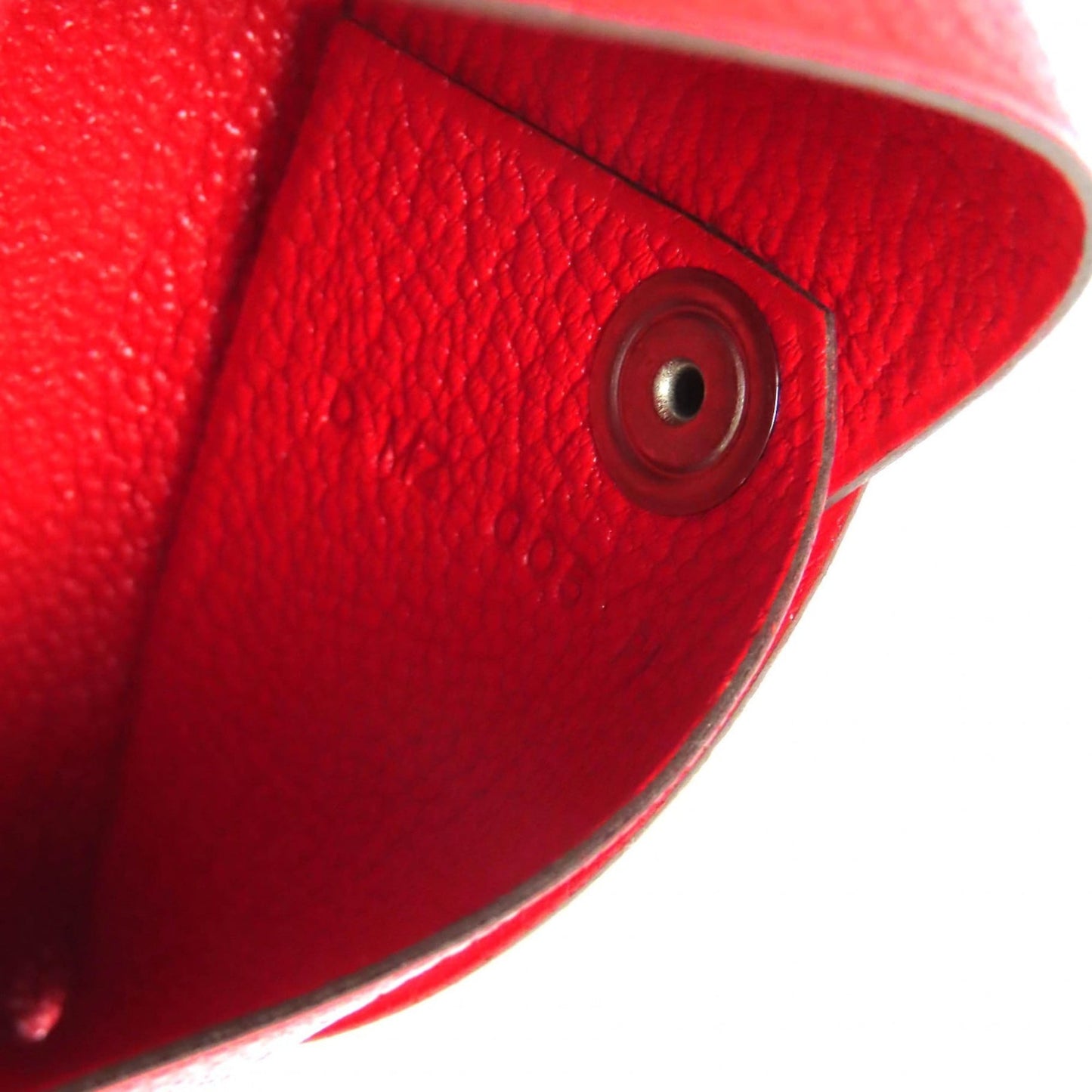 Hermes Calvi Chevre Rouge Coupe Silver Hardware Iwataya Exclusive Business Card Case