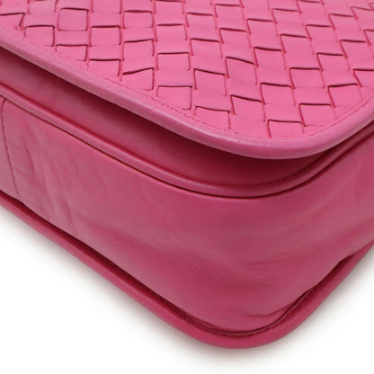 Bottega Veneta Intrecciato Shoulder Bag/Pochette Leather In Pink 357071