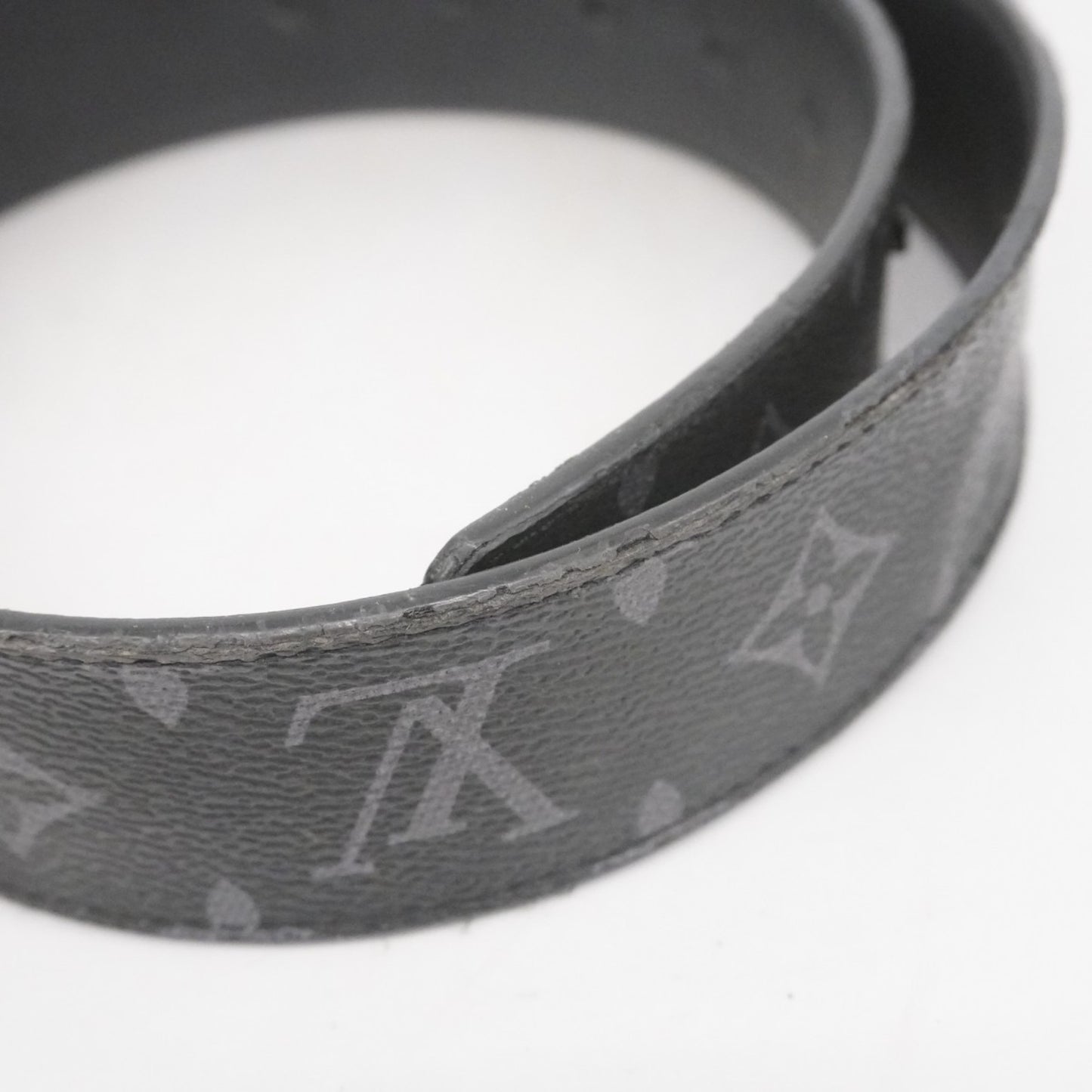 Louis Vuitton Monogram Eclipse Lv Initial Belt 40Mm Reversible M0157T Black/Gray