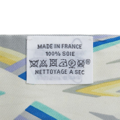 Hermes Twilly Brides De Gala Shadow Scarf Muffler White Multicolor Silk