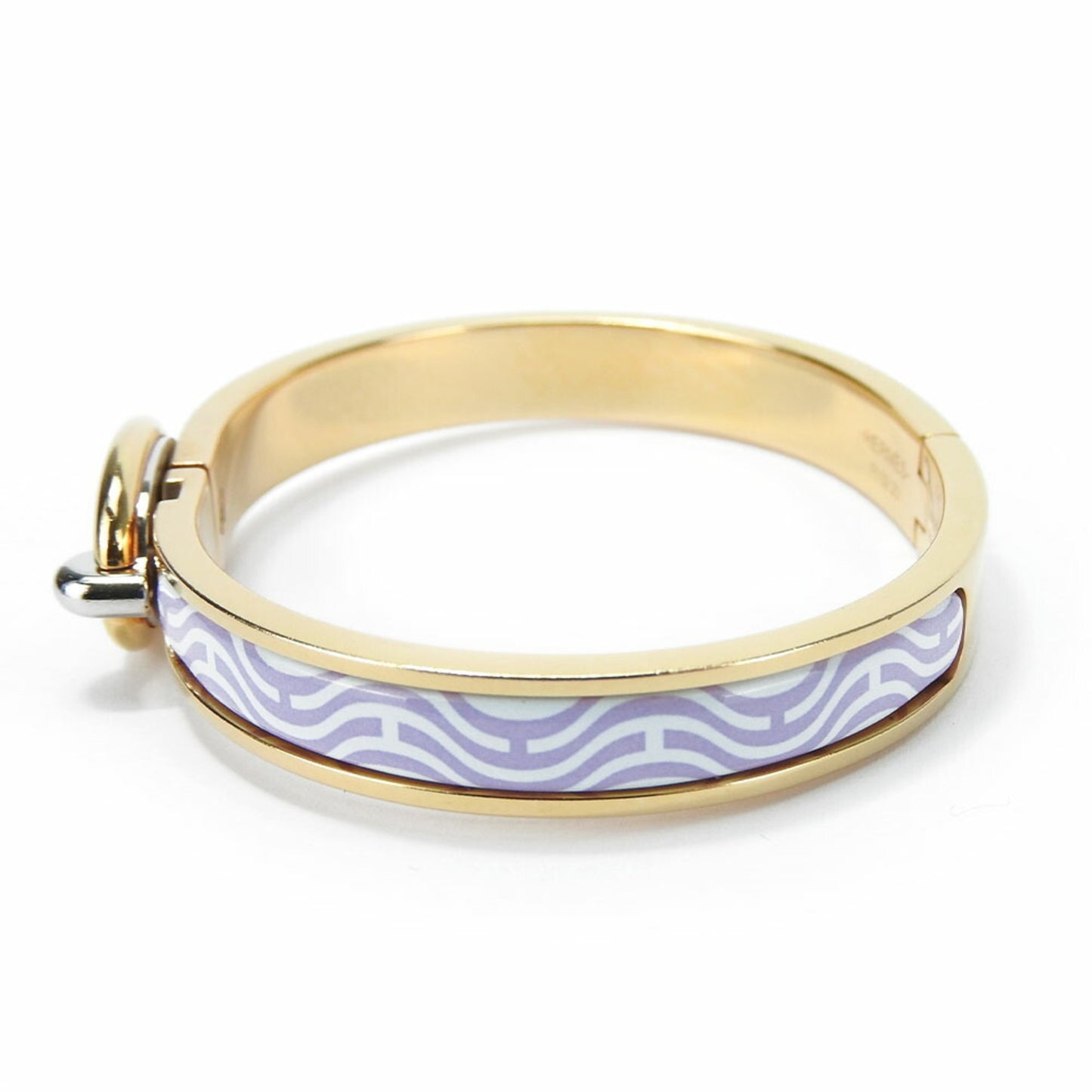 Hermes Bangle Click Chaine D'Ancre Metal Gold Silver Purple Bracelet