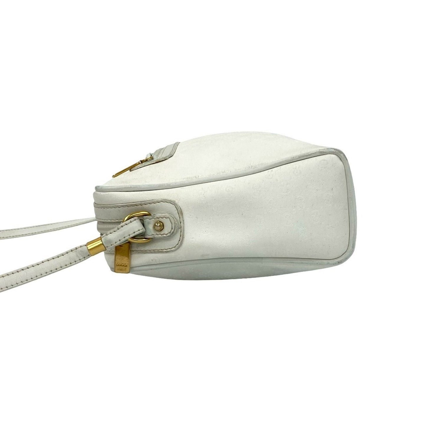 Gucci Old Gucci Micro Gg Leather Shoulder Bag/Pochette/Sacoche In White 38183