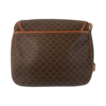 Celine Vintage Macadam Circle Logo Metal Fittings Brown Gold Leather Jmb11 Shoulder Bag Messenger