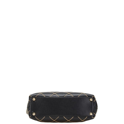 Chanel Wild Stitch Coco Mark Tote Bag In Black Lambskin