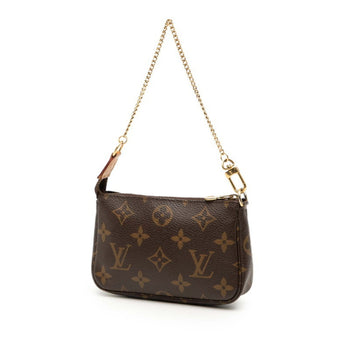 Louis Vuitton Monogram Mini Pochette Accessory Pouch Handbag M58009 Brown Leather