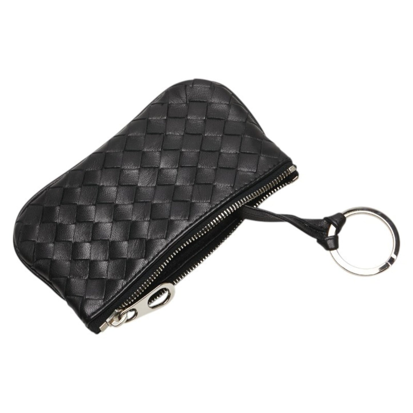 Bottega Veneta Intrecciato Wallet/Coin Case Black Leather