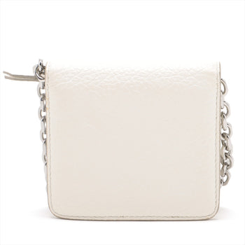 Maison Margiela 4-Stitch Chain Wallet Leather Bifold Crossbody Shoulder Bag
