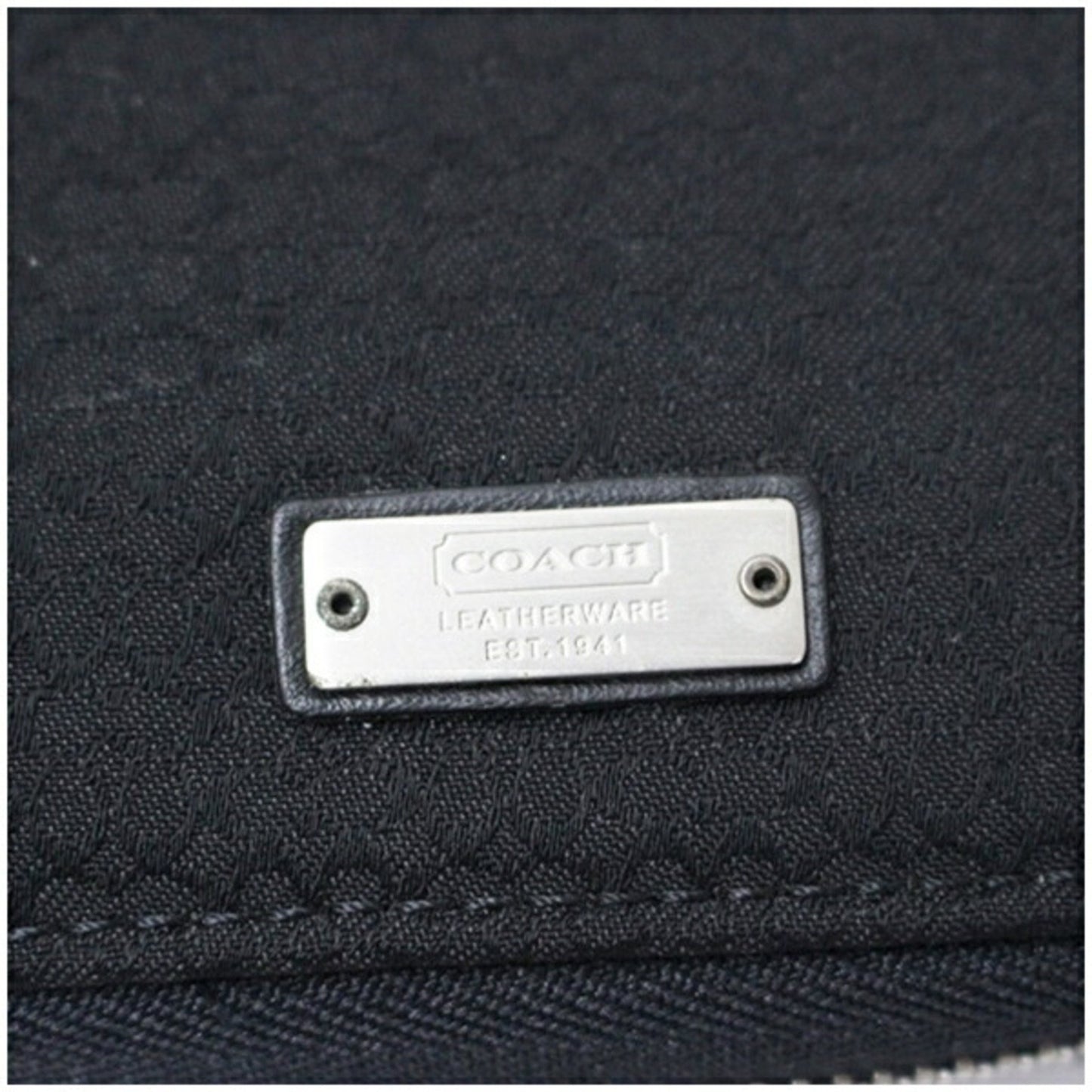 Coach Organizer Round Zip Long Wallet In Black Canvas And Leather