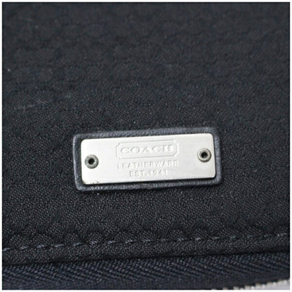 Coach Organizer Round Zip Long Wallet In Black Canvas And Leather