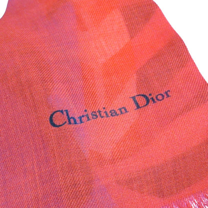 Christian Dior Cashmere Stole/Scarf D-Flower Pop Large Floral Shawl Red Blue Pink