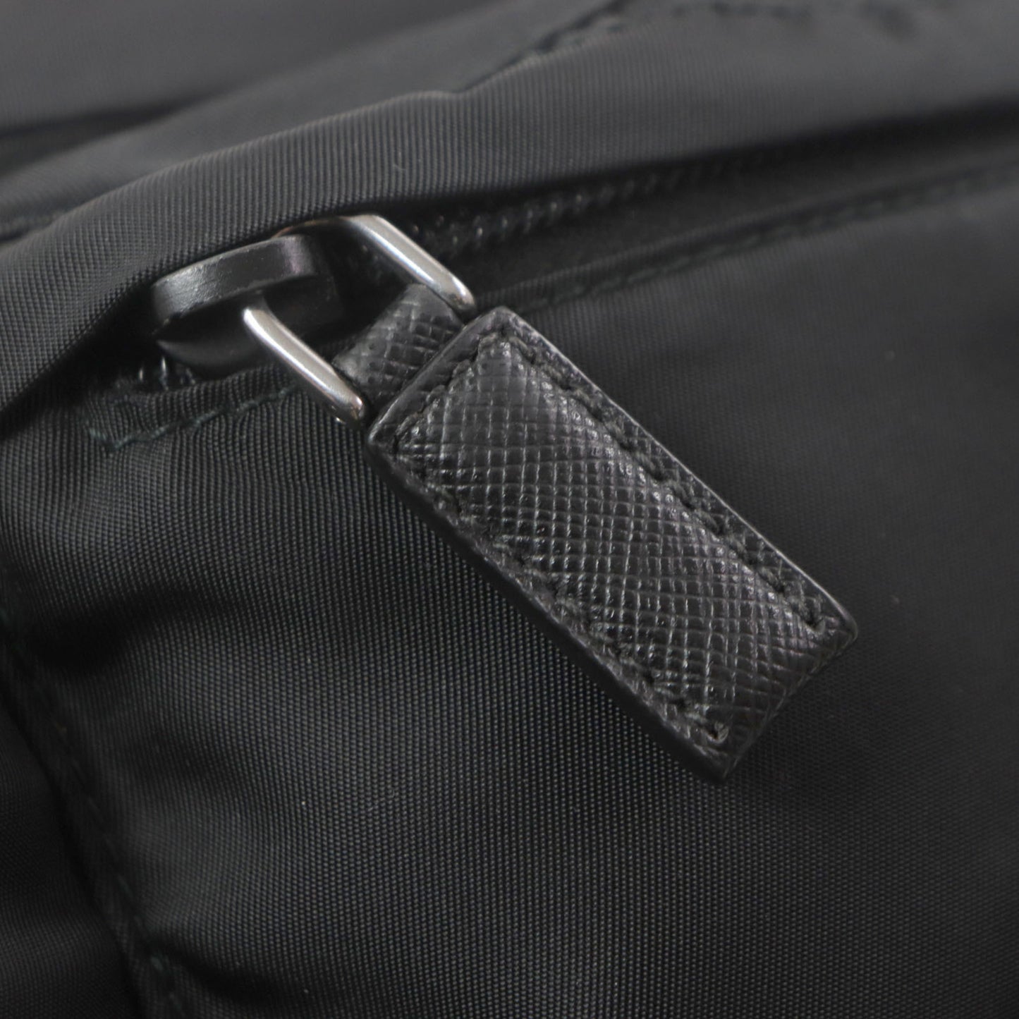 Prada Tessuto Triangle Logo Plate Nylon Saffiano Leather Belt Bag/Body Bag Black