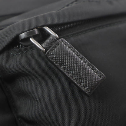 Prada Tessuto Triangle Logo Plate Nylon Saffiano Leather Belt Bag/Body Bag Black