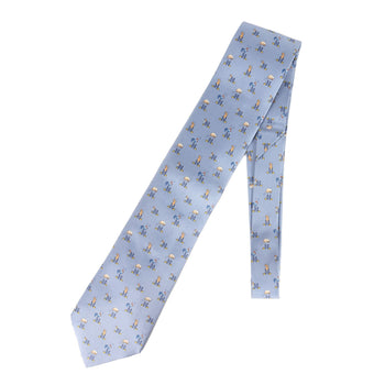 Hermes Men'S Animal H-Pattern Silk Tie
