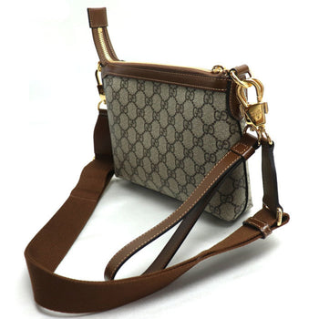Gucci Gg Supreme 2-Way Shoulder Bag Beige & Ebony Brown 760021 92Thg 8563
