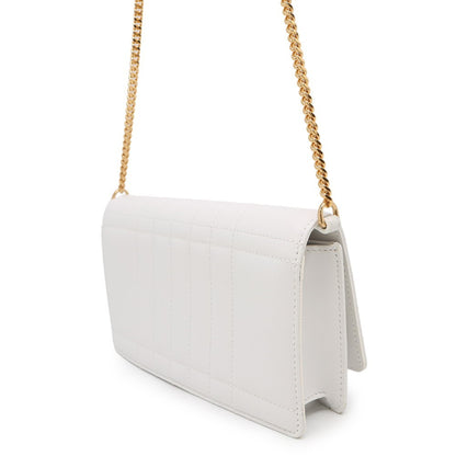 Burberry Chain Shoulder Bag Rolla Clutch Leather 8066176 Burberry White
