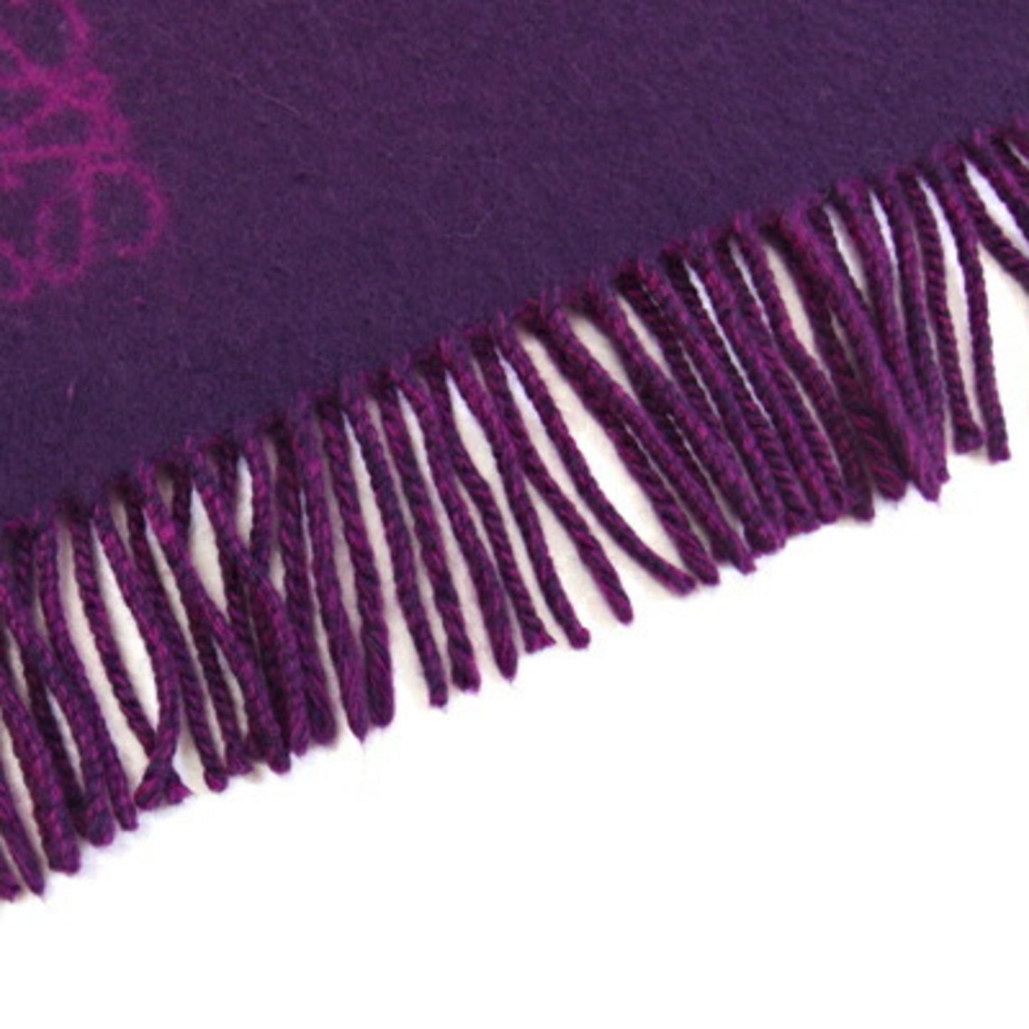 Loewe Anagram Scarf Purple Wool Angora Two-Tone Stole
