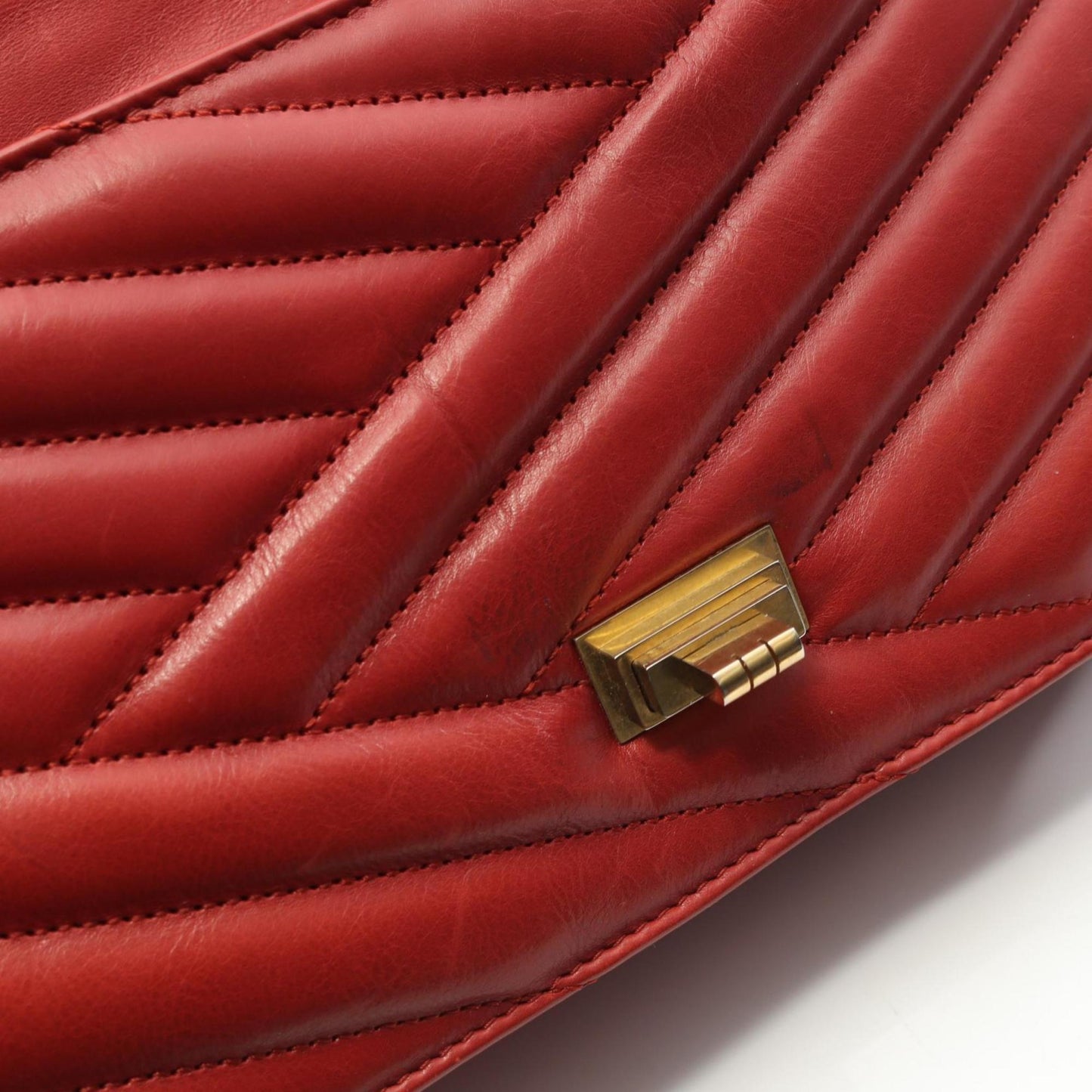 Chanel Bias Stitch Shoulder Bag In Lambskin Leather