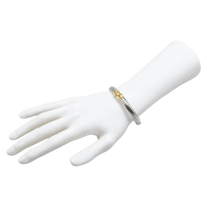 Bvlgari Doppio Cuore Bangle In Stainless Steel