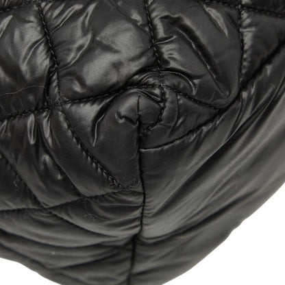 Chanel Coco Mark Cocoon Matelasse Handbag Tote Bag Black Nylon Leather
