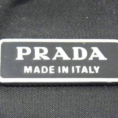 Prada Mv550 3-Way Shoulder Bag/Waist Bag In Black Nylon With Triangular Plates For Men And Women