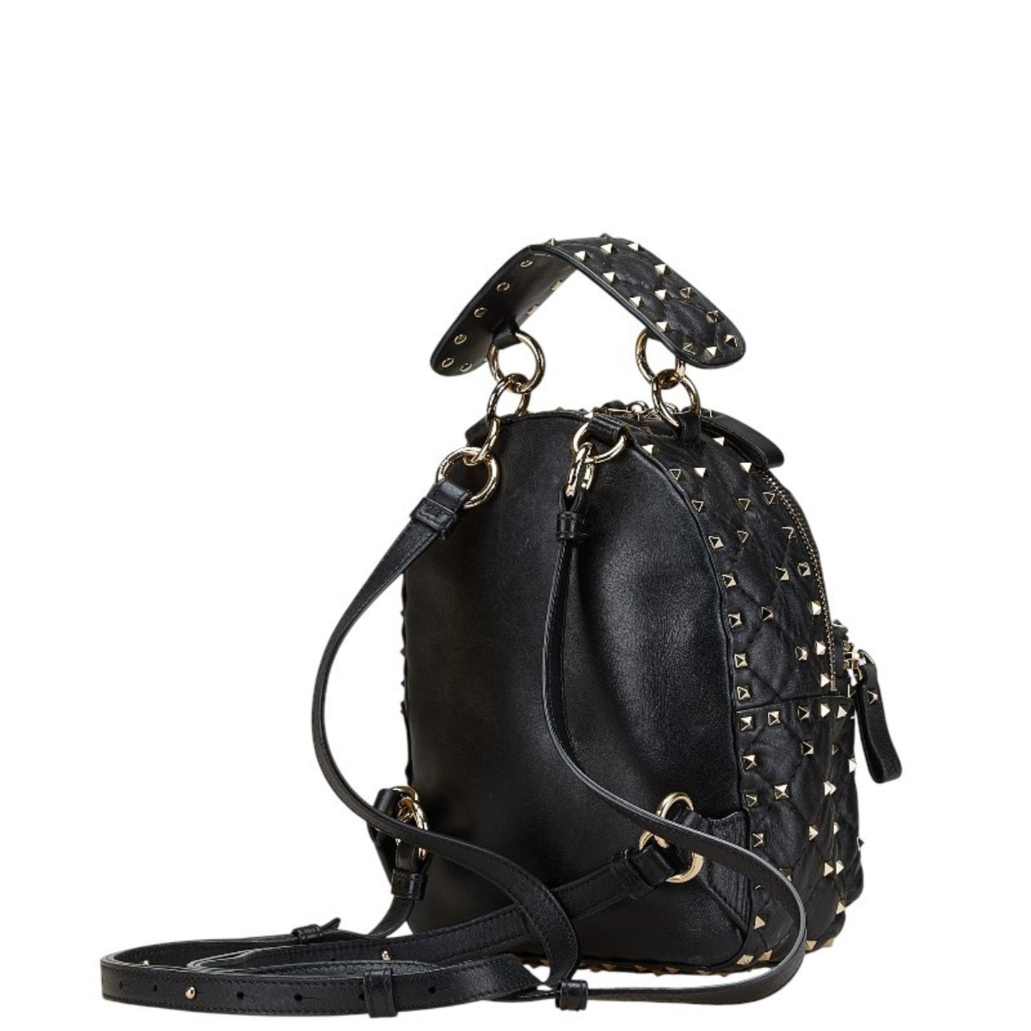 Valentino Rockstud Backpack In Black Leather