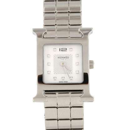 Herms H Watch 11P Hh1.210 Stainless Steel Quartz Wristwatch