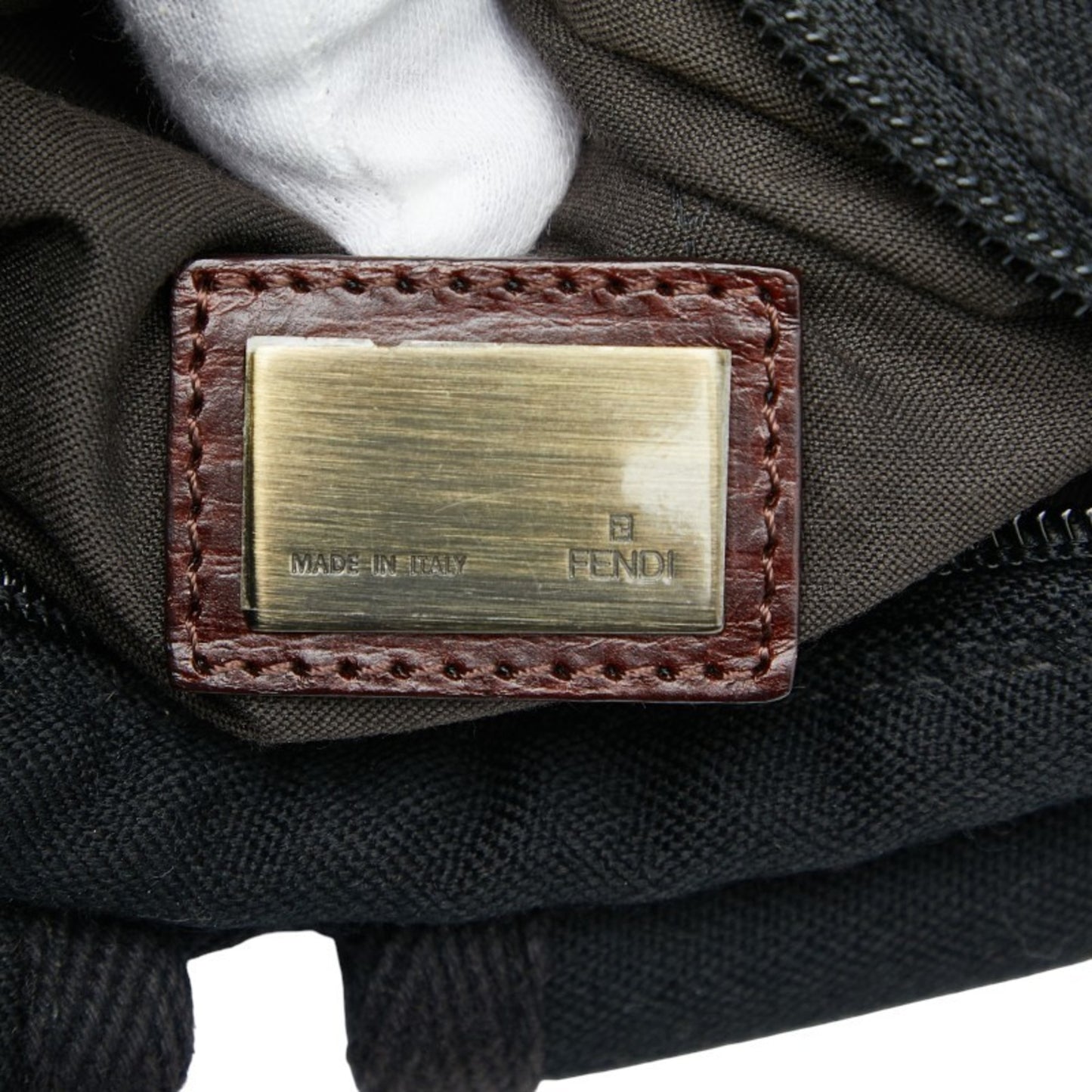 Fendi Zucca Body Bag 7Va149 Black Canvas