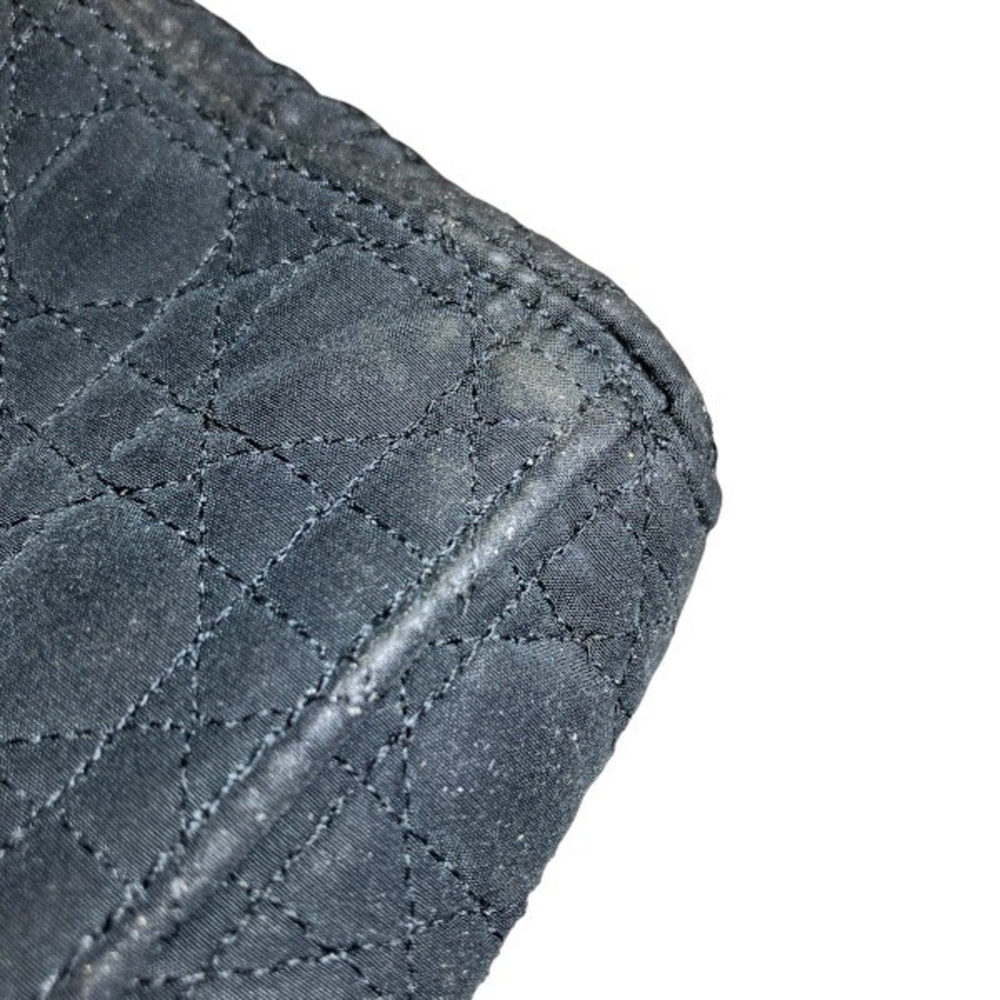 Christian Dior Dior Cannage Lady Black Canvas Bag Handbag