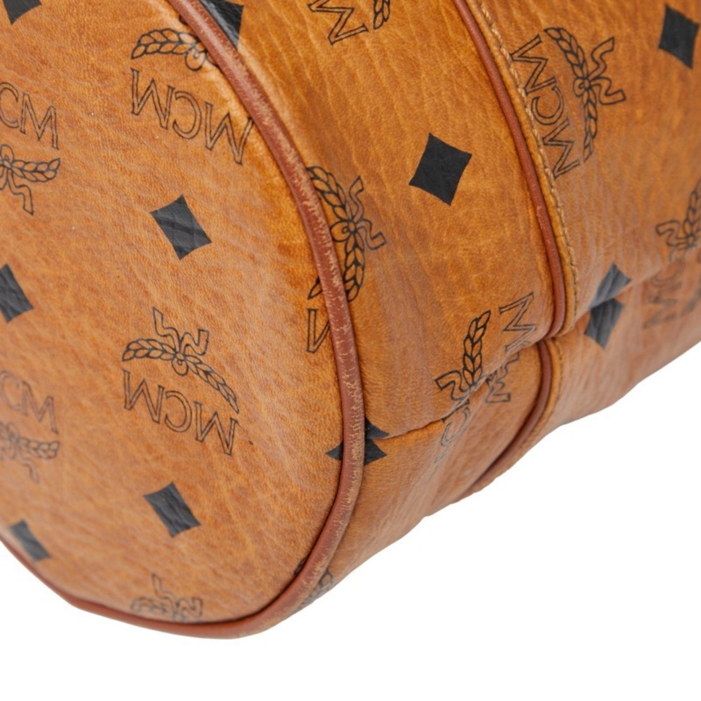 Mcm Visetos Logogram Shoulder Bag In Brown Leather