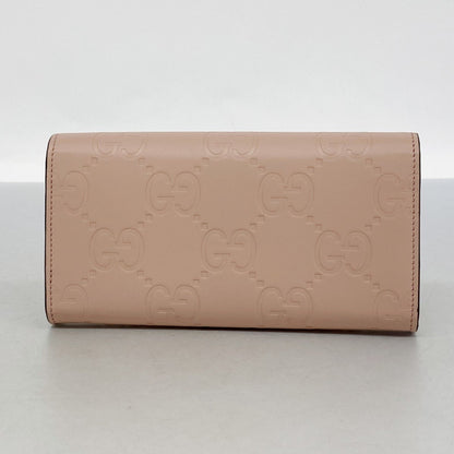 Gucci Jumbo Gg Long Wallet 772791 Leather Pink