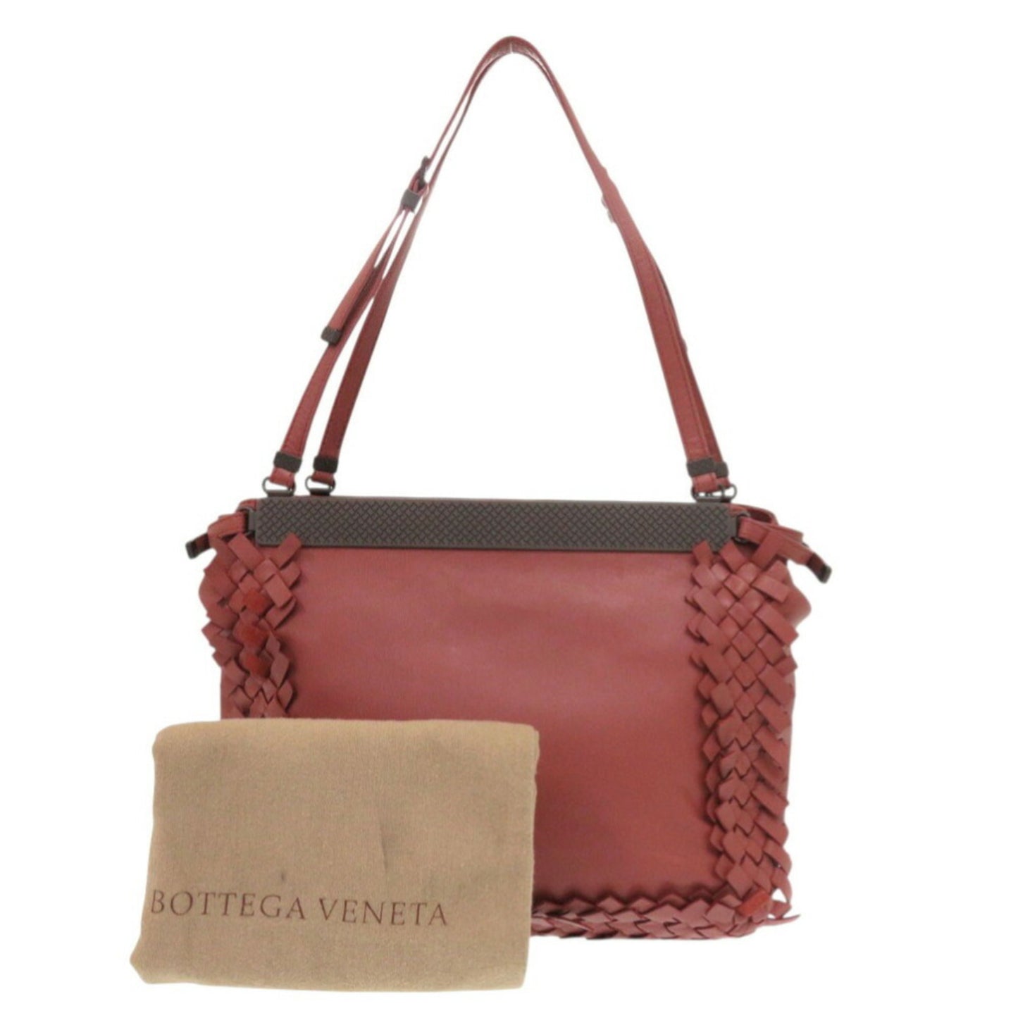 Bottega Veneta Intrecciato Leather Handbag In Bordeaux