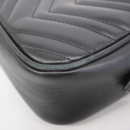 Gucci Gg Marmont Shoulder Bag 447632 Leather Black