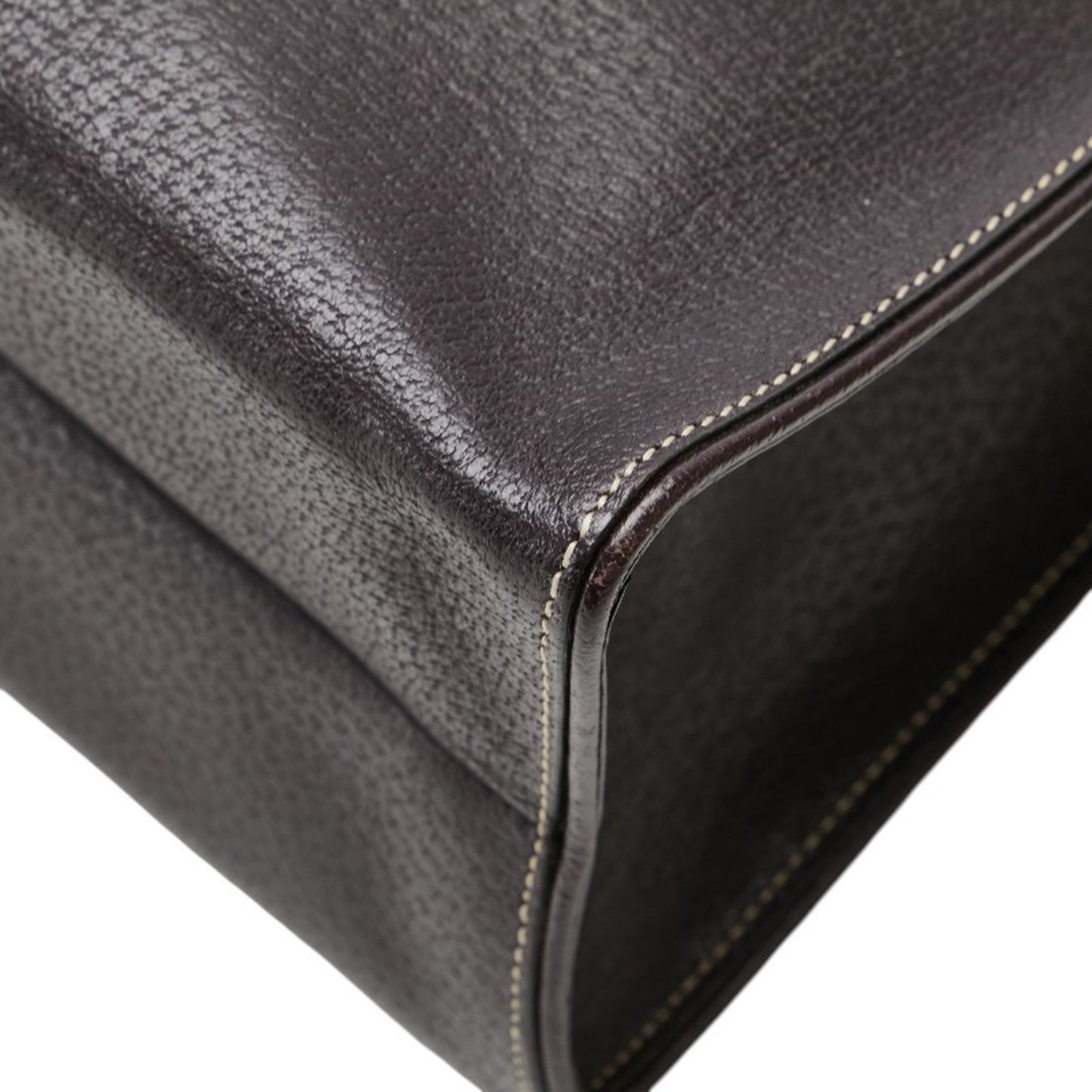 Prada Triangle Logo Plate Tote Bag Black Leather