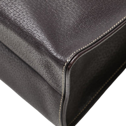 Prada Triangle Logo Plate Tote Bag Black Leather