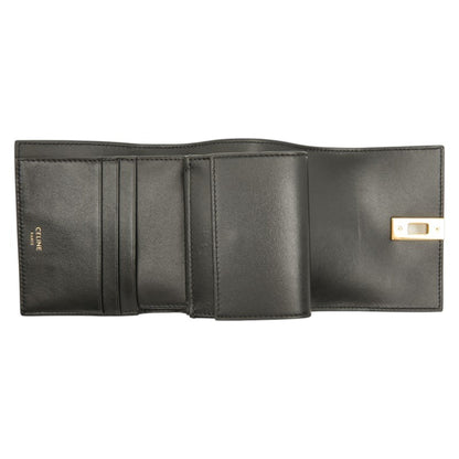 Celine Small Trifold Wallet 16 Cze Black Calfskin