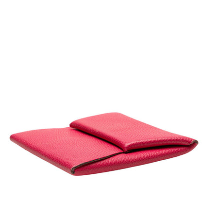 Herms Bastia Wallet/Coin Purse Pink Epsom Leather