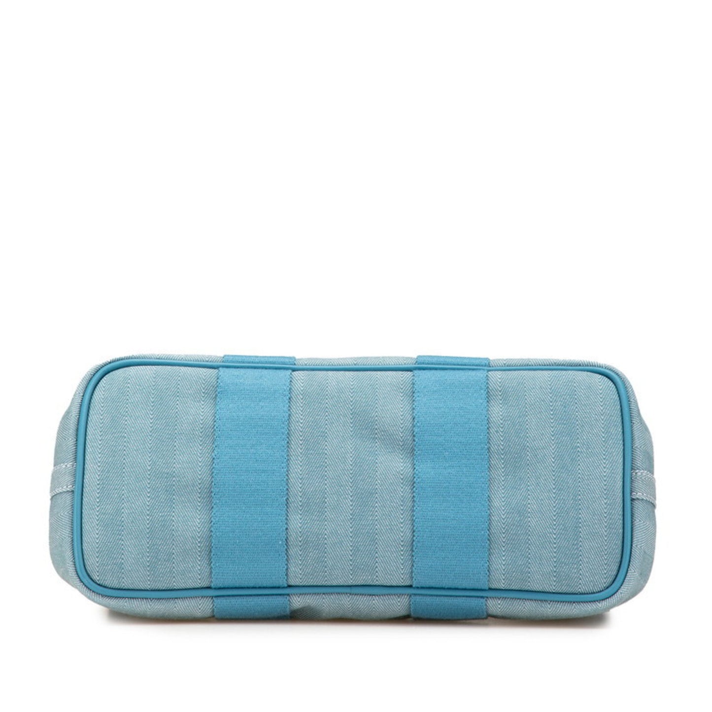 Hermes Herms Valparaiso Pm Handbag In Blue Jean Toile Chevron Leather