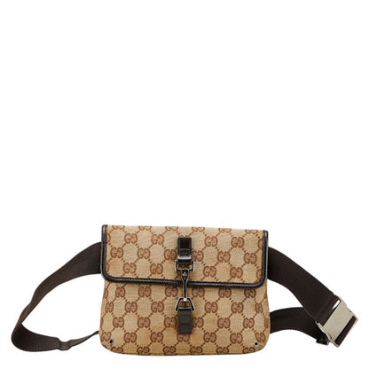 Gucci Gg Canvas Waist Bag/Body Bag 92543 Beige/Brown Canvas/Leather