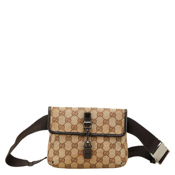Gucci Gg Canvas Waist Bag/Body Bag 92543 Beige/Brown Canvas/Leather