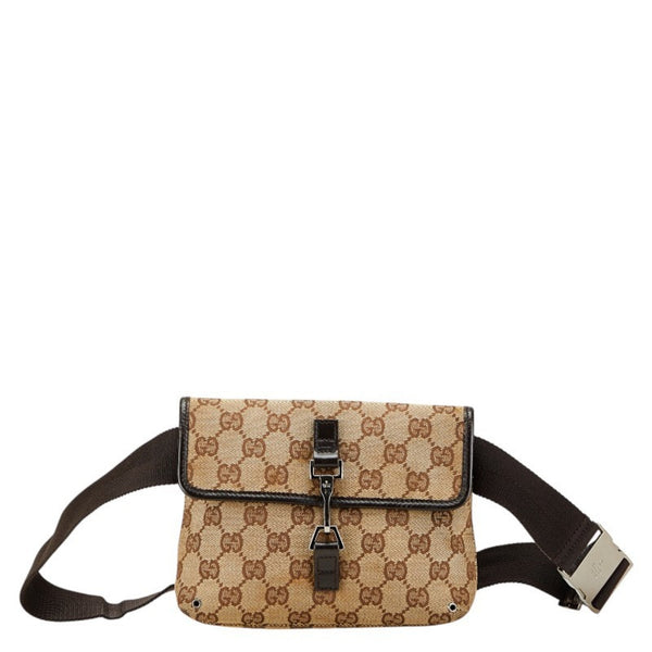 Gucci Gg Canvas Waist Bag/Body Bag 92543 Beige/Brown Canvas/Leather