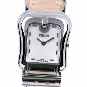 Fendi Befendi Watch 3800L Stainless Steel X Leather Pink Quartz Analog Display