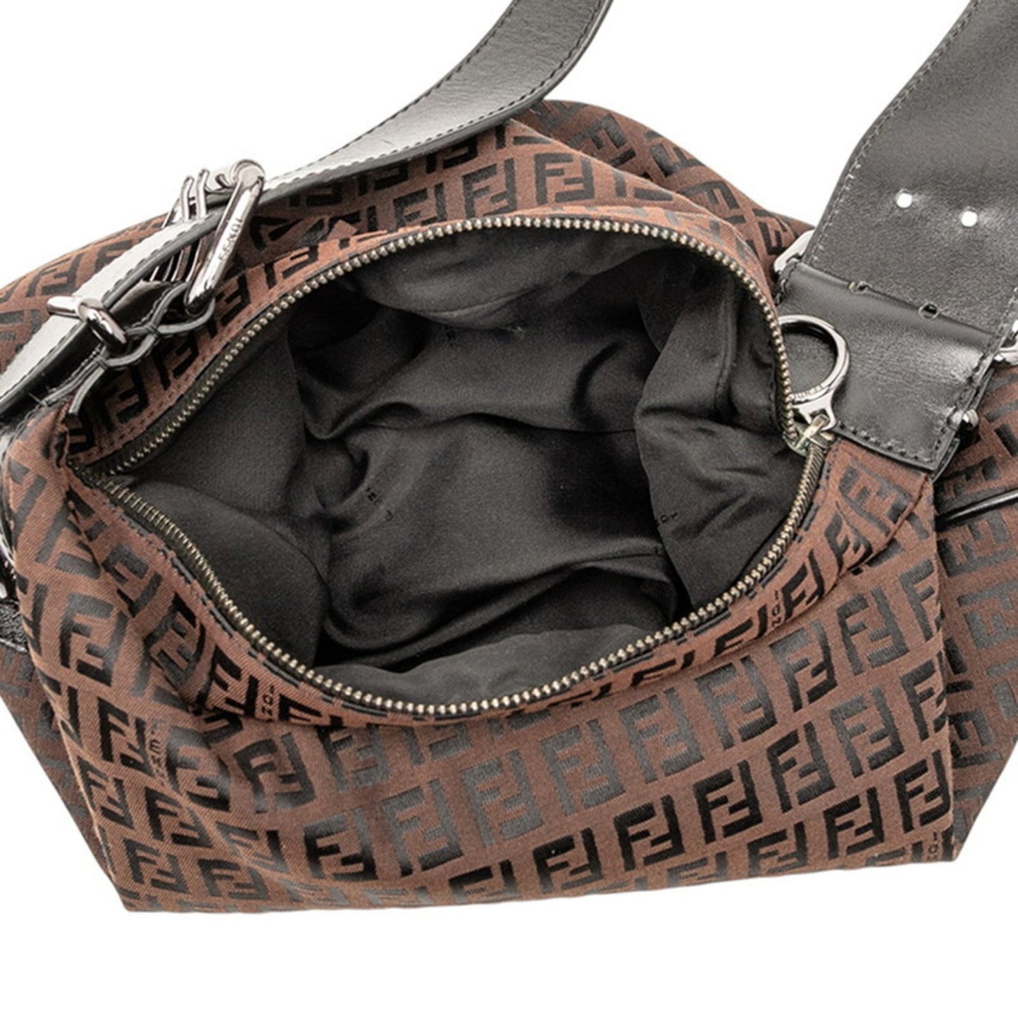 Fendi Zucchino One-Shoulder Bag In Brown