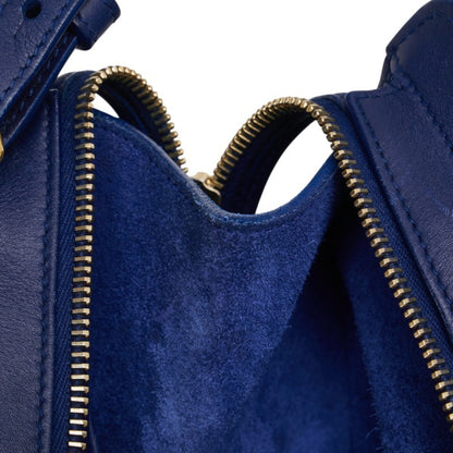 Saint Laurent Ysl Logo Petit Cabas Handbag/Shoulder Bag 2Way 311210 Blue Leather