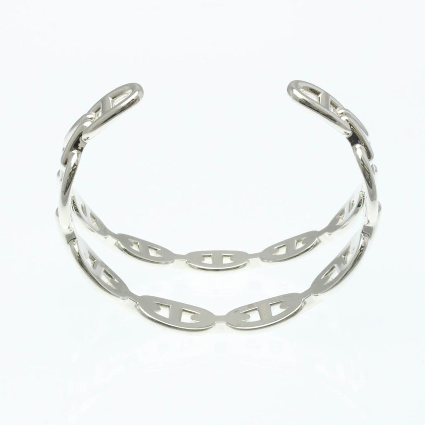 Hermes Chaine D'Ancre Silver 925 No Stone Bangle Silver