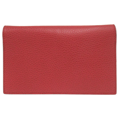 Like New Gucci Interlocking G 466506 Leather Red Chain Wallet Shoulder 1465Gucci