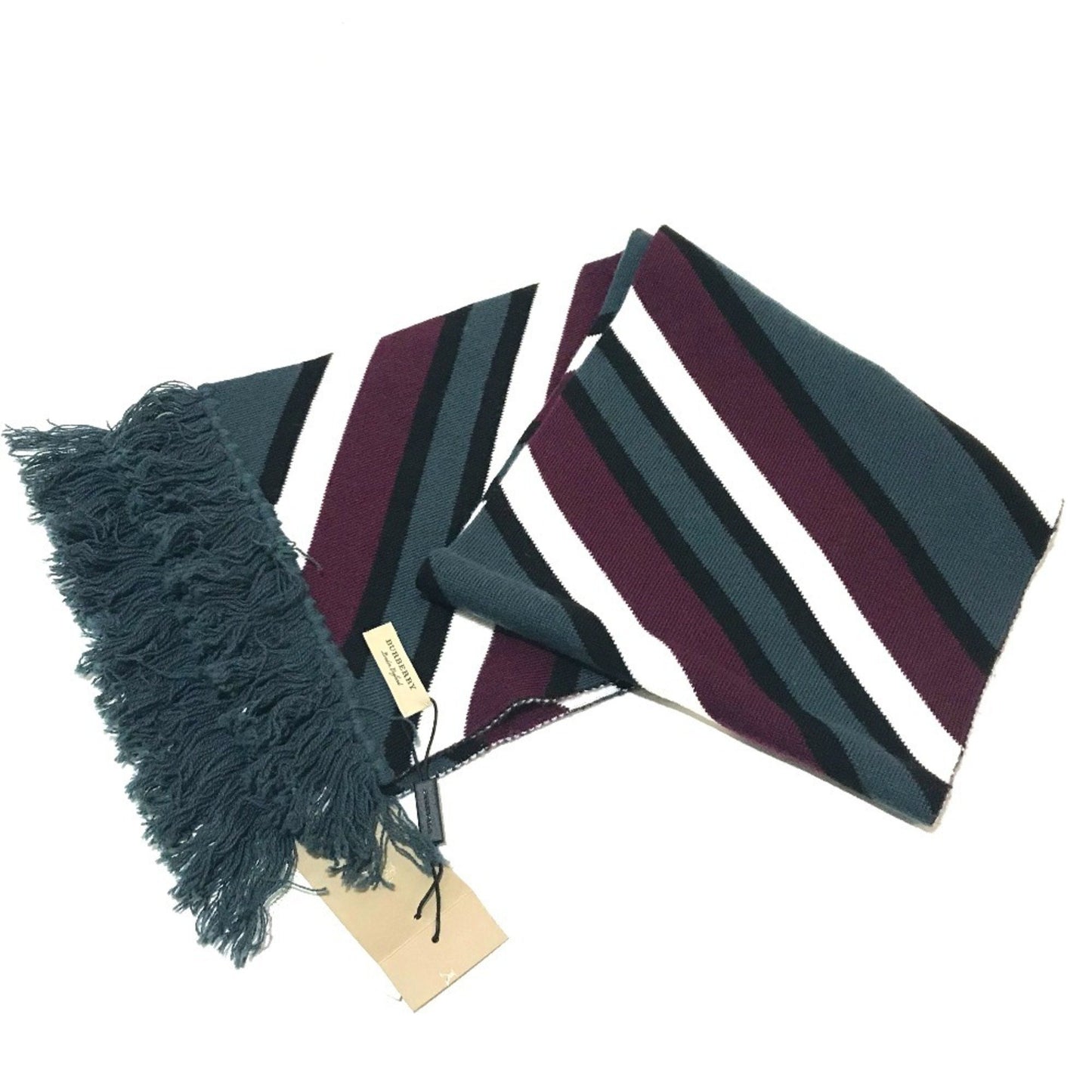 Burberry 4075353 Striped Tri-Tone Scarf Wool Cashmere