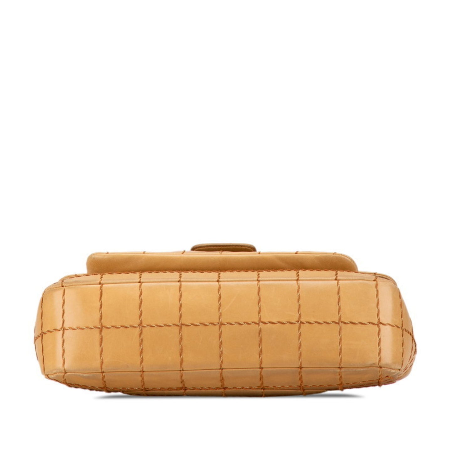 Chanel Wild Stitch Chocolate Bar Chain Shoulder Bag In Beige Lambskin