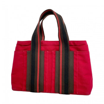 Hermes Troca Horizontal Canvas Handbag Red