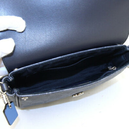 Coach Shoulder Bag Signature Reversible F59534 Navy Blue Pvc Leather